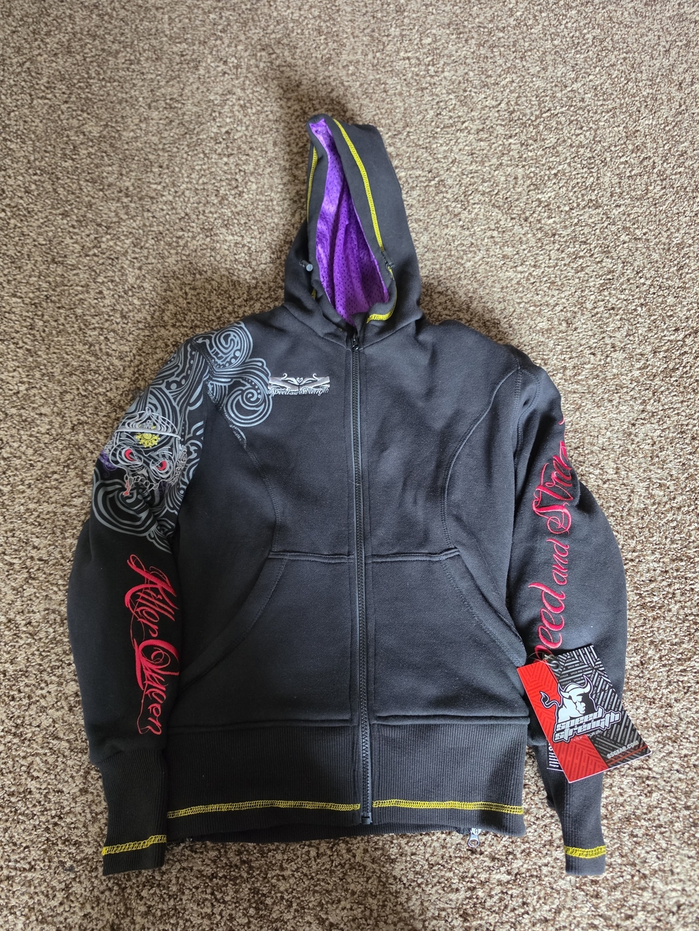 Speed & Strength Killer Queen Women's Armored Motorcycle Hoody Size Small NWT